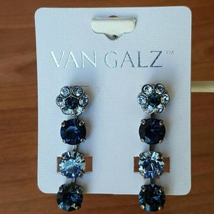 Sapphire Blue Swarovski Crystal Dangle Earrings